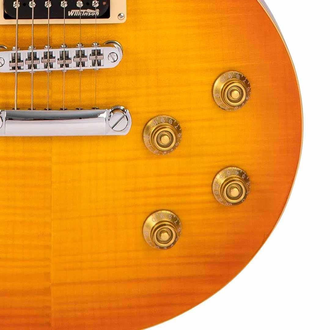 Vintage V T Reissued Flamed Thru Honeyburst