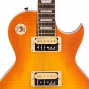 Vintage V100T ReIssued ~ Flamed Thru Honeyburst Vintage LP