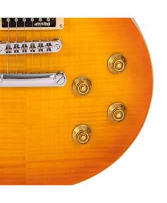 Vintage V100T ReIssued ~ Flamed Thru Honeyburst Vintage LP