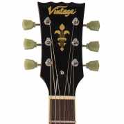 Vintage V100T ReIssued ~ Flamed Thru Honeyburst Vintage LP