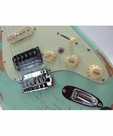 Sqoe SEST960 ~ surfgreen ~ relic ~ 22 trastes Sqoe Strat