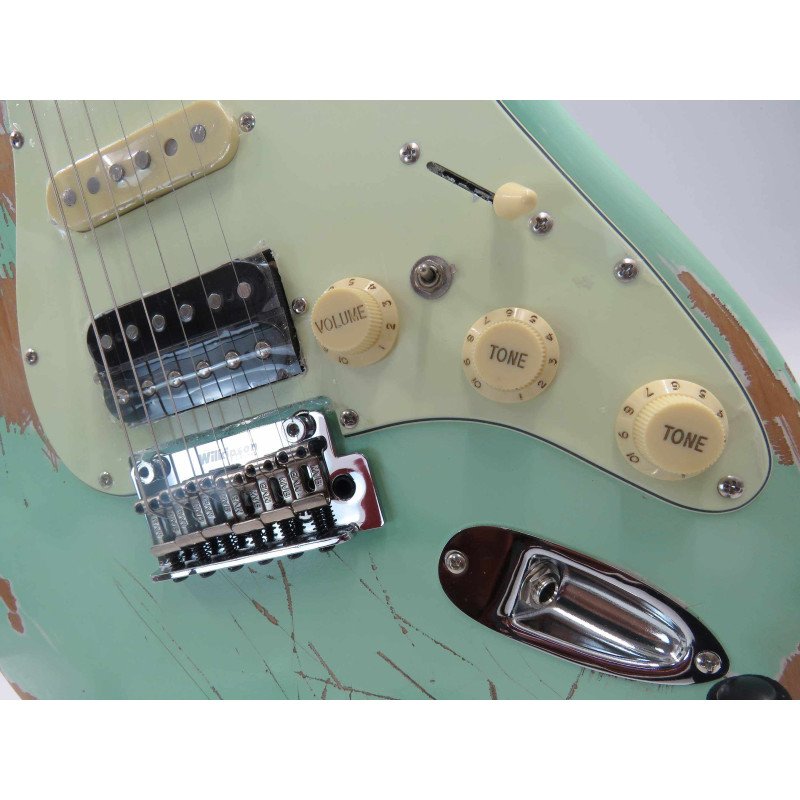 Sqoe SEST960 ~ surfgreen ~ relic ~ 22 trastes Sqoe Strat