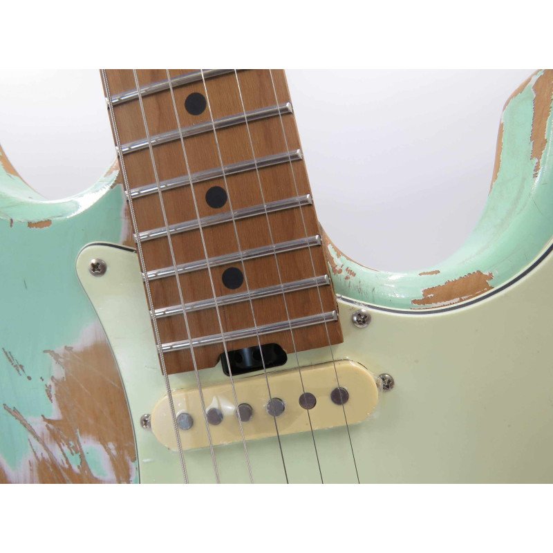 Sqoe SEST960 ~ surfgreen ~ relic ~ 22 trastes Sqoe Strat