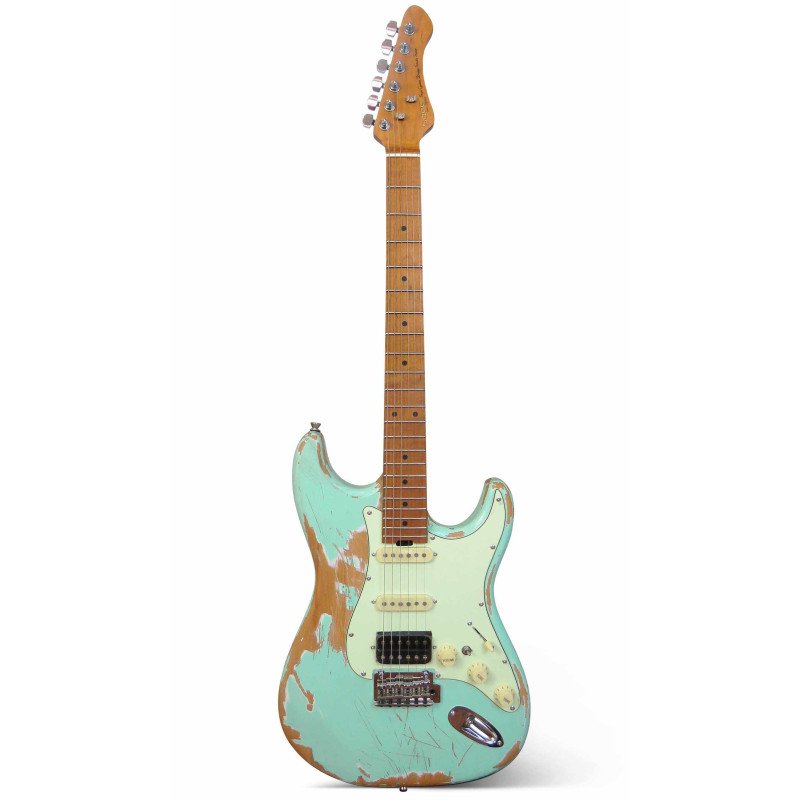 Sqoe SEST960 ~ surfgreen ~ relic ~ 22 trastes Sqoe Strat