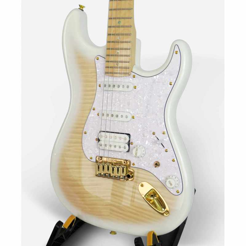 SQOE STRATOCASTER SEST900 alnico 5 HSS Flame maple