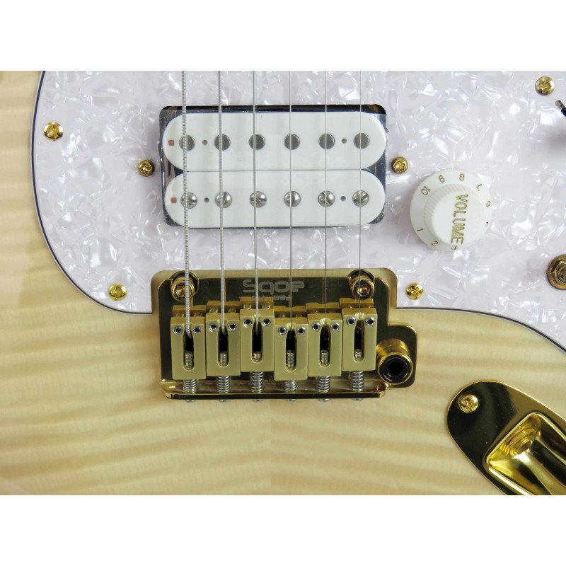 SQOE STRATOCASTER SEST900 alnico 5 HSS Flame maple