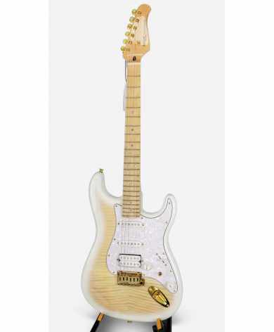 SQOE STRATOCASTER SEST900 alnico 5 HSS Flame maple
