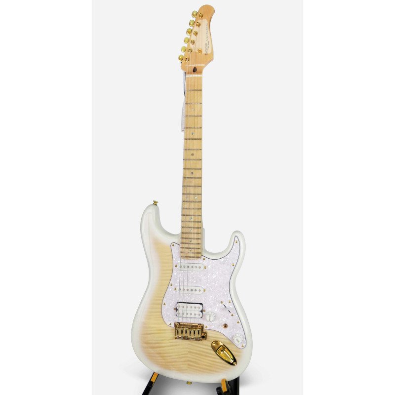 SQOE STRATOCASTER SEST900 alnico 5 HSS Flame maple