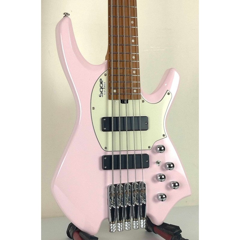 BAJO SQOE SBWT750 PNK Warrior 5-String Headless Bass