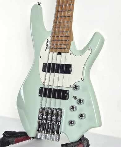 BAJO SQOE SBWT750 GR Warrior 5-String Headless Bass