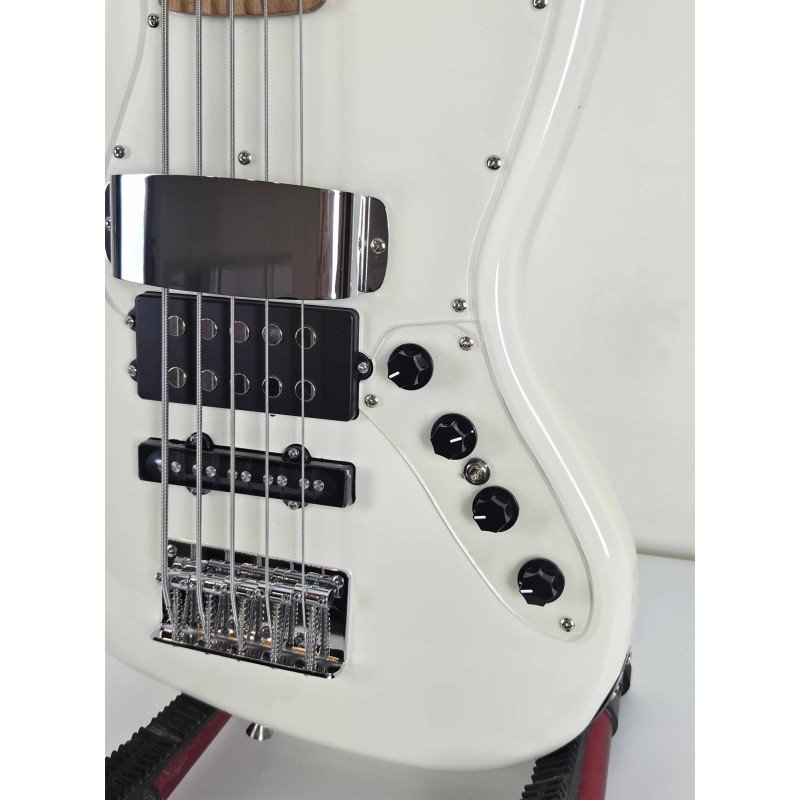 Sqoe Jazz Bass SJB658-WH ~ Preamp ~ 5 cuerdas - Lama Instruments